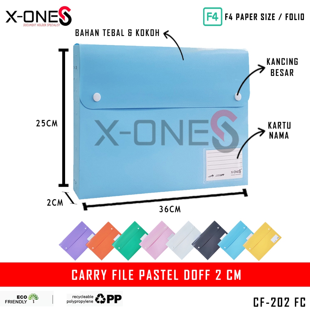 

X-ONE CARRY FILE RAKIT PASTEL DOFF 2 CM + KARTU NAMA FOLIO CARRY BAG BOX PASTEL DOFF / CFP-202 FC