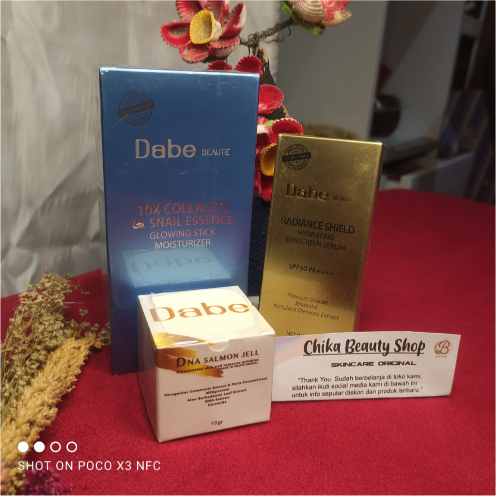 dabe beaute Paket Glow suncreen spf50+++ dna salmon lendir siput