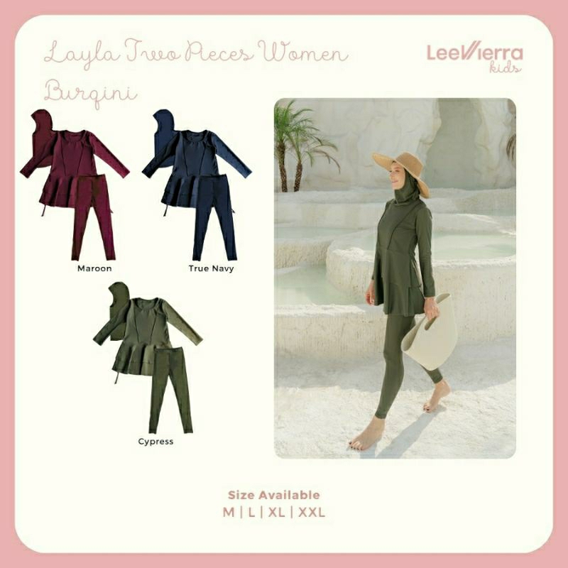 Lee Vierra Layla Burqini Two Pieces Women, Baju Renang Muslim Wanita