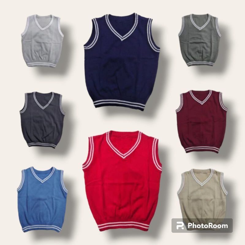 Baju atasan/ Rompi rajut seragam sekolah TK PAUD MADRASAH SD anak laki laki dan perempuan usia 2-12 