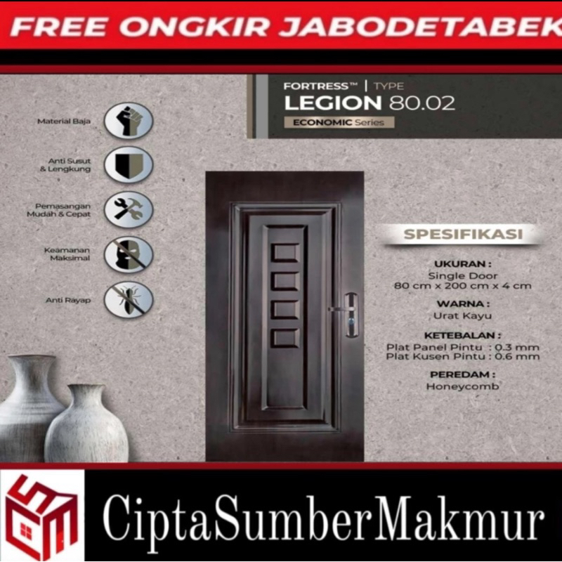 PINTU BAJA UTAMA / JBS METAL DOOR 80.02 BY FORTRESS