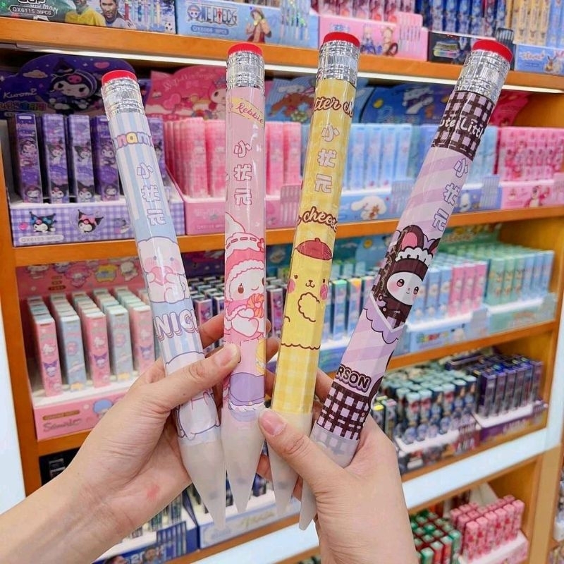 

(33cm) pensil Hb jumbo Sanrio pensil besar cinamorol kuromi pompurin melody