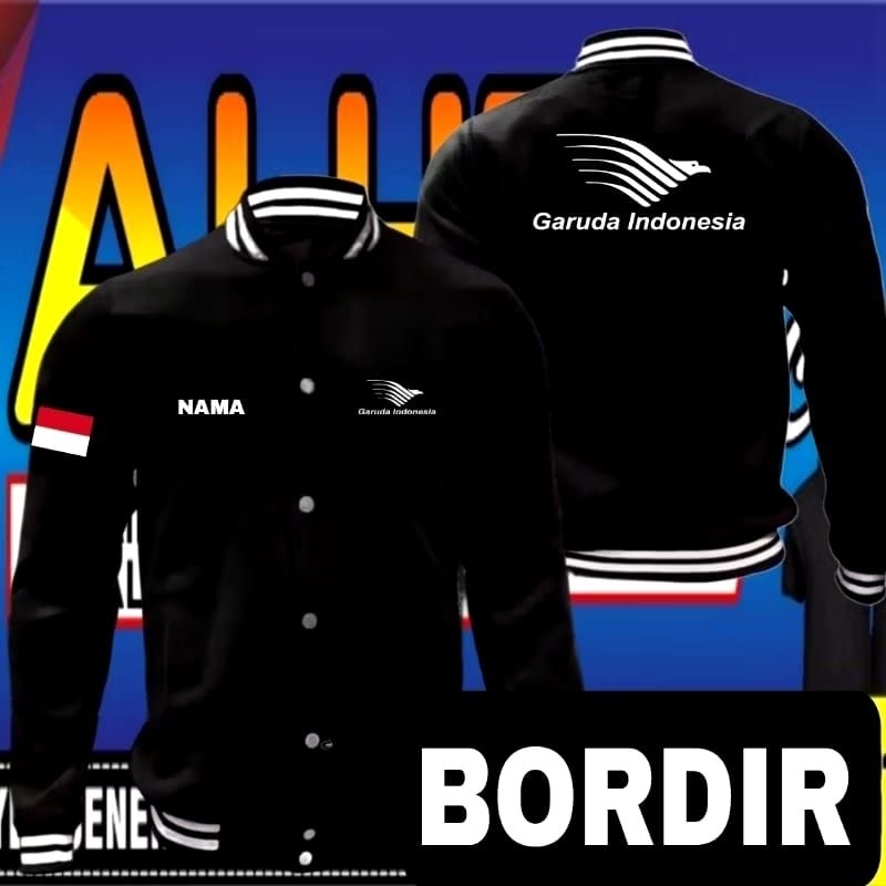 Jaket bordir Garuda Indonesia jaket Garuda Indonesia jaket varsity Garuda Indonesia jaket baseball G
