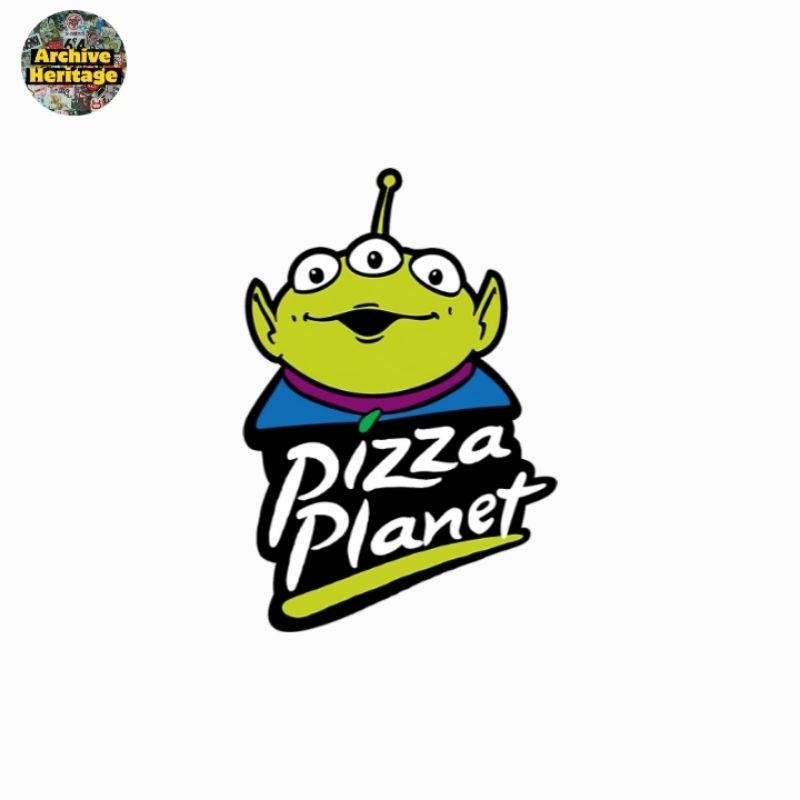 

sticker Pizza Planet alien logo brand stiker