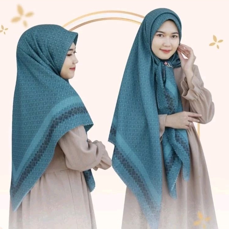 MIINAH - Hijab Segi Empat Syari Voal Premium Jumbo Raqeema 120x120 Hijab Printing Laser Cut Nyaman A