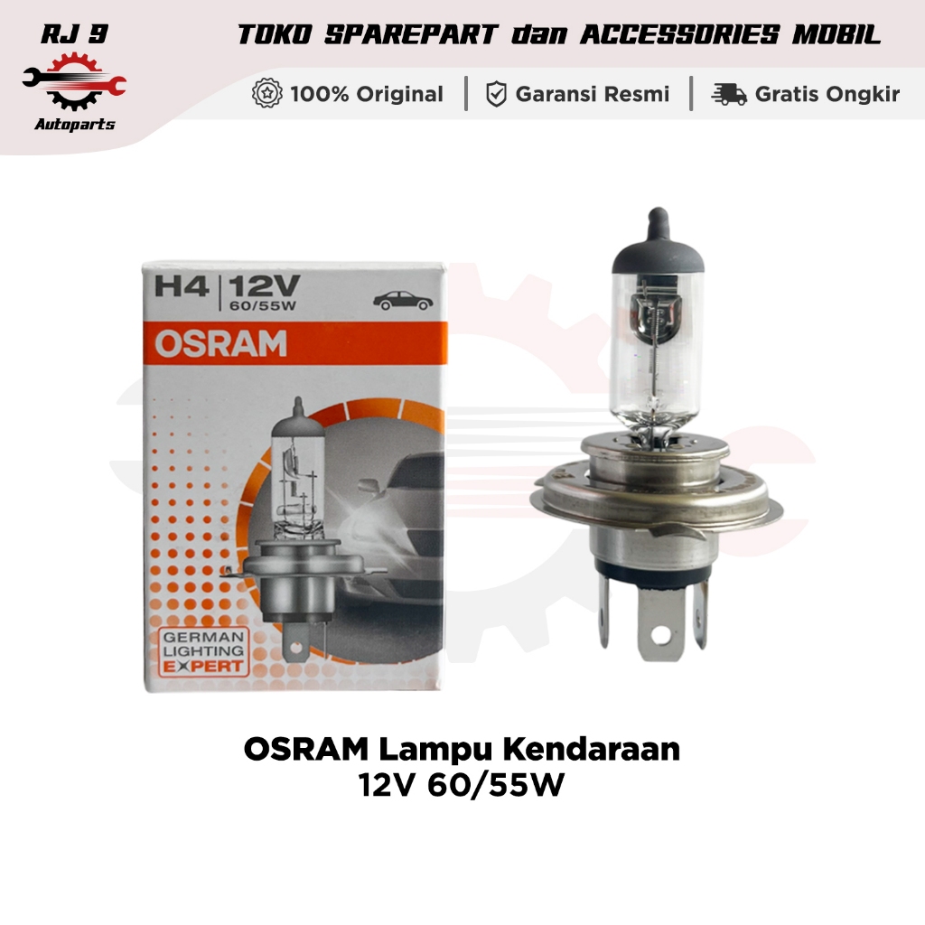 Osram Halogen H4 High-Low 12V 60/55 W Dop Lampu Mobil H4 honda toyota suzuki mitsubishi
