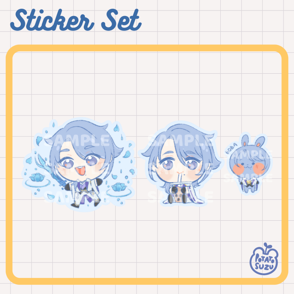 Sticker Set Fanmerch Genshin Impact Ayato