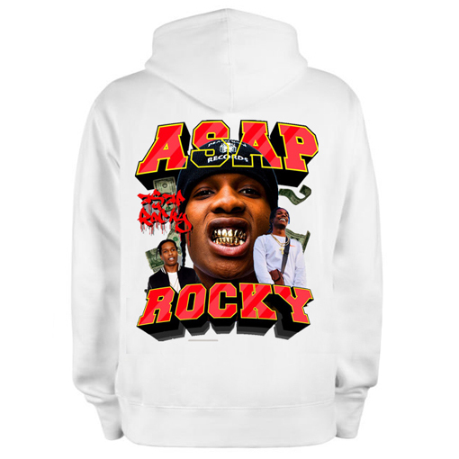 New Hoodie ASAP ROCKY Hoodie Bahan White Cotton Fleece | Jumper & Zipper Ready Stock
