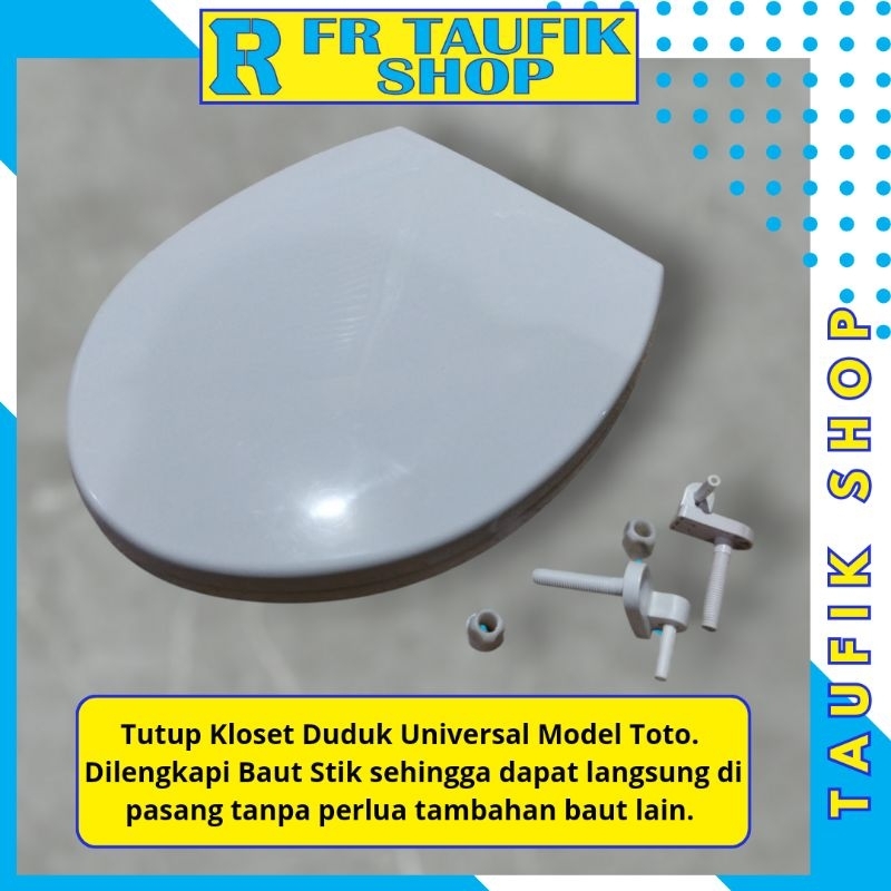 Cover Closet Duduk Putih / Tutup Kloset Duduk Universal Model TOTO Warna Putih.