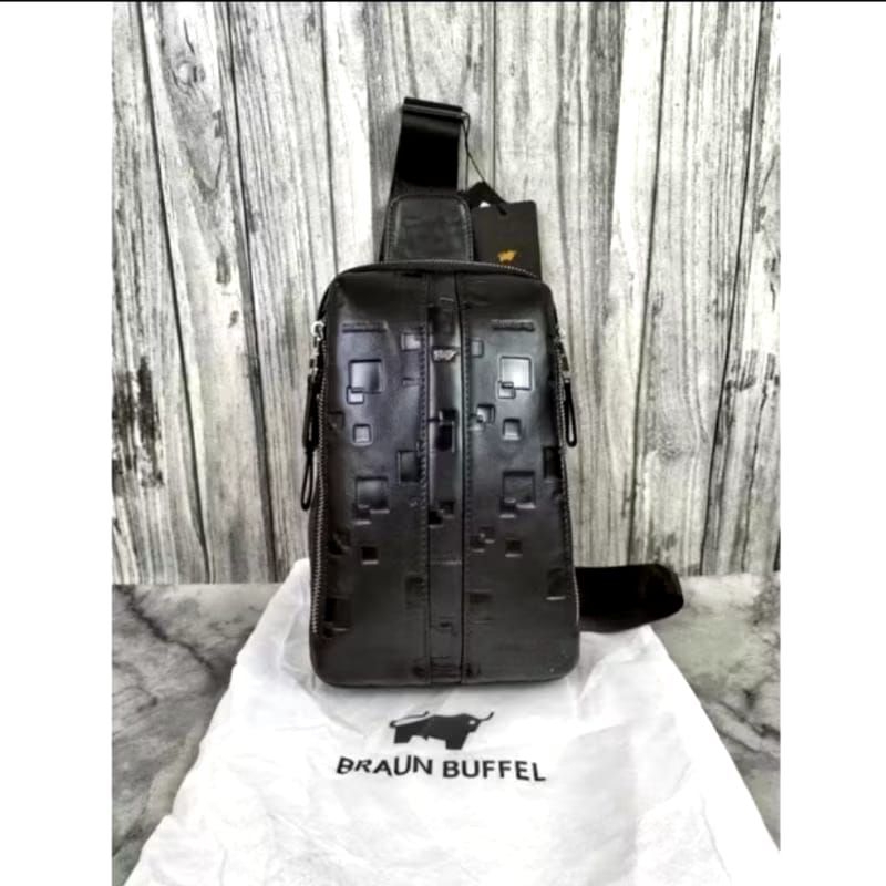 Slingbag Leather Braun buffel 2607-1 Bodybag tas selempang kulit pria