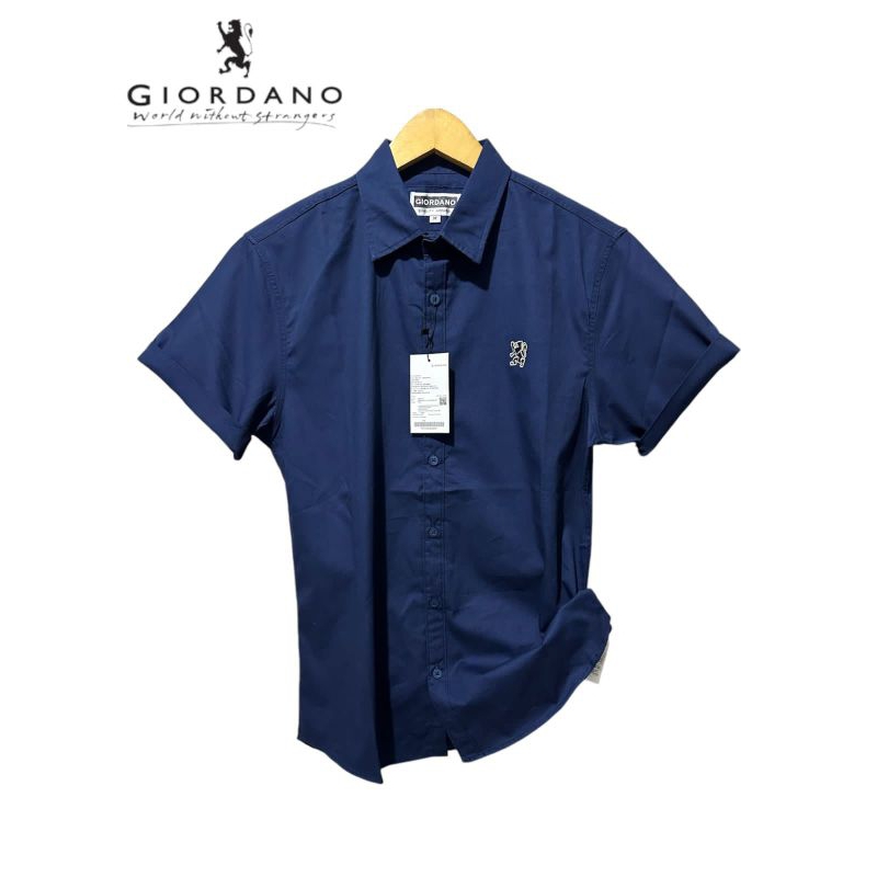 Giordano Kemeja Pria Lengan Pendek Slim Fit