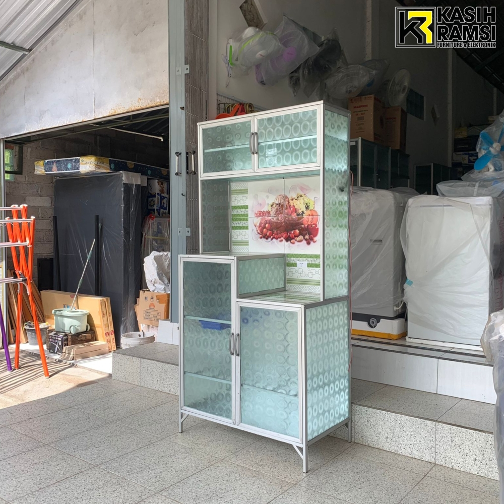 Rak Piring full Kaca 2 & 3 Pintu