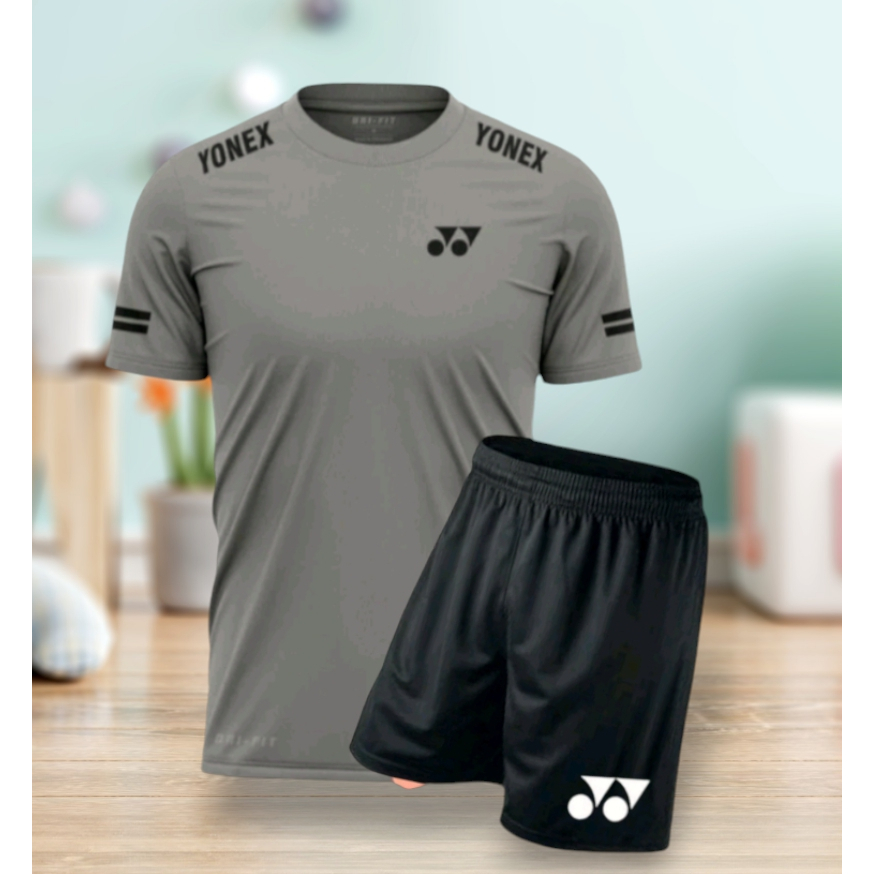 1 set kaos olahraga bulutangkis kaos badminton kaos olahraga bahan dry fit kaos olahraga pria dan