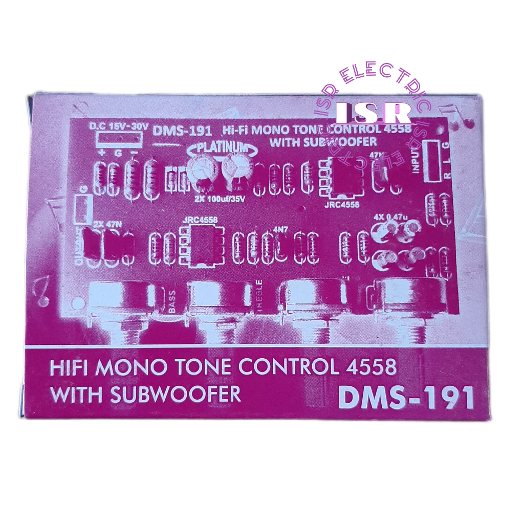 Kit Tone Control Mono IC 4558 Plus Subwoofer platinum DMS 191