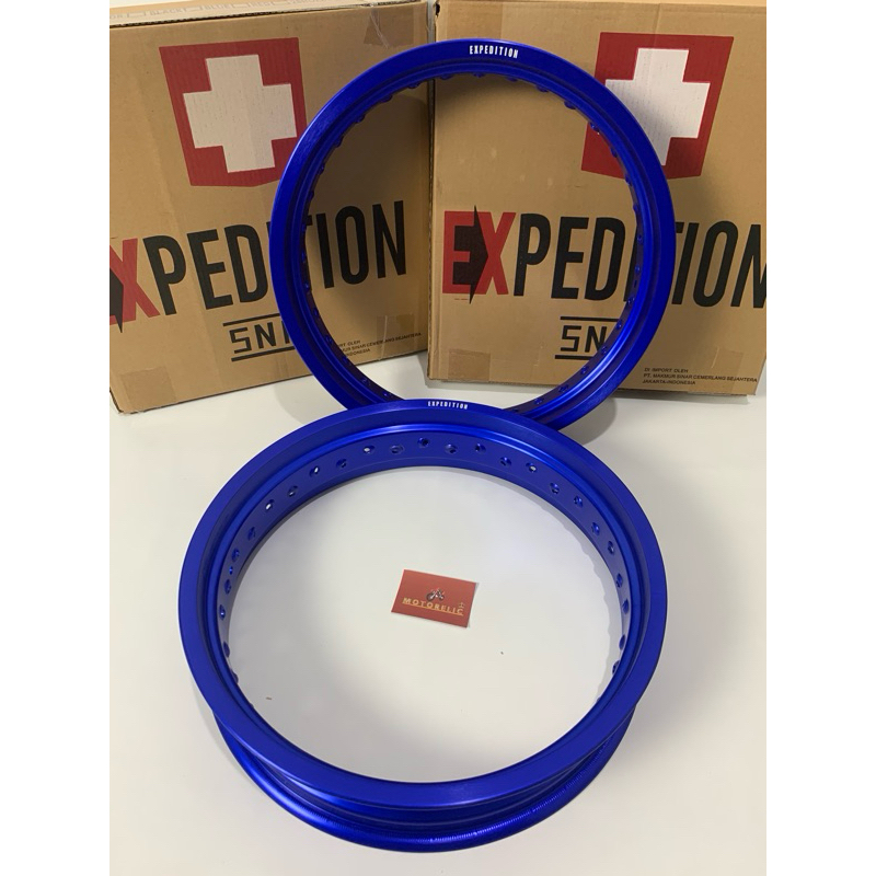 Velg Set Depan Belakang Expedition Biru Plus jari” 300/350-17 36Hole CRF150L -WR155 -KLX150 Supermot