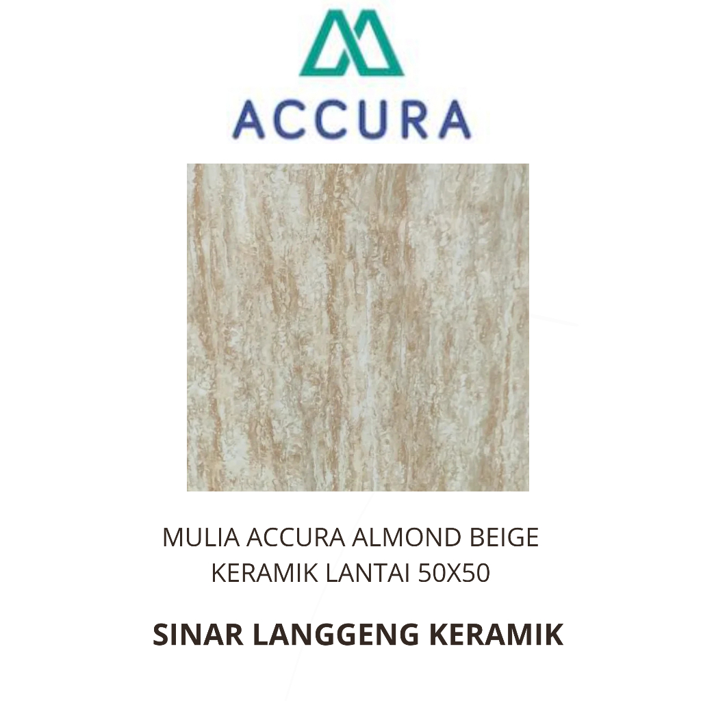 MULIA ACCURA ALMOND BEIGE 50X50 KERAMIK UNTU LANTAI RUANG TAMU, KAMAR, TERAS RUMAH, DAPUR DLL SESUAI