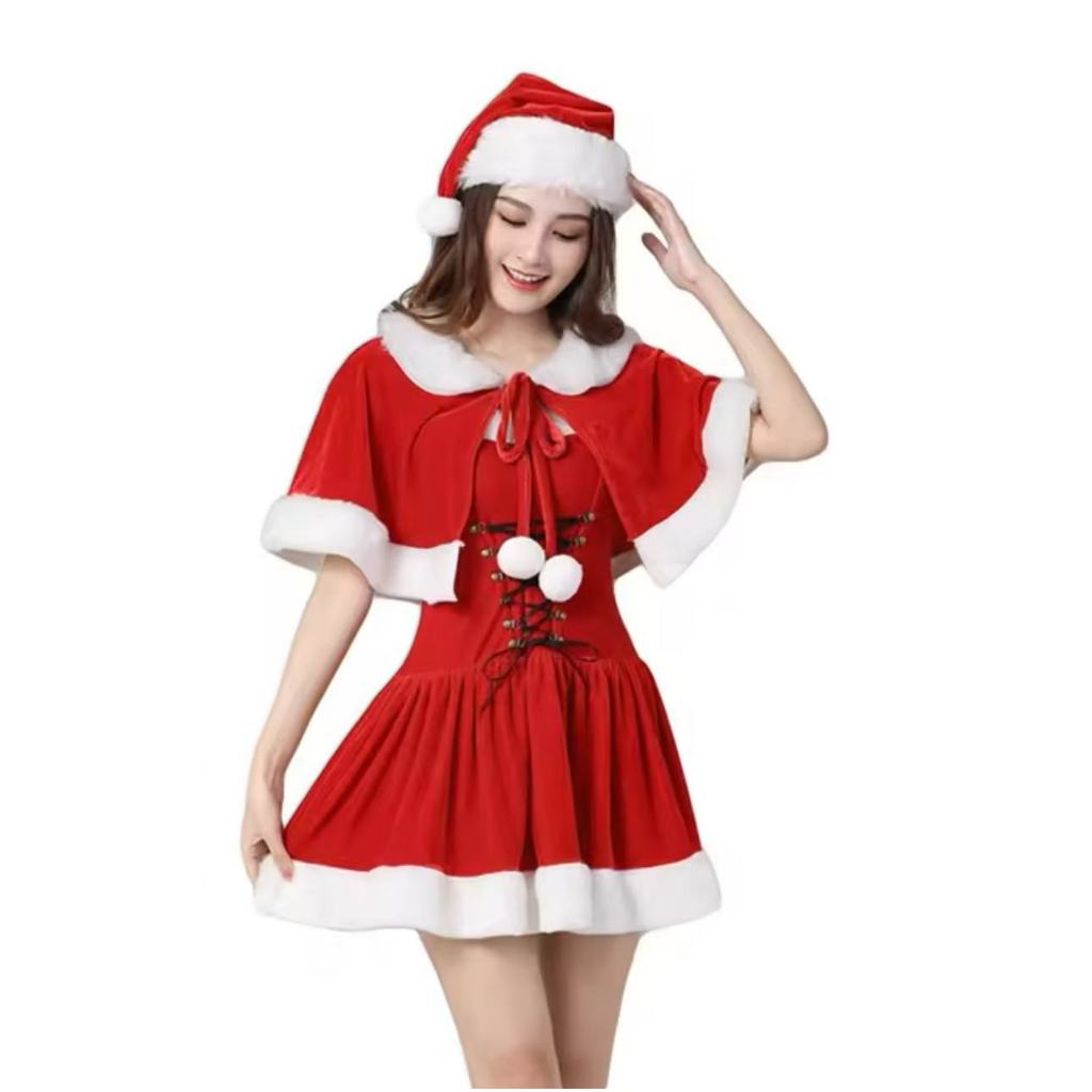 Christmas Cosplay Costume Dresses Women Santa Velvet Bunny Girl Lingerie Christmas Halloween Party C