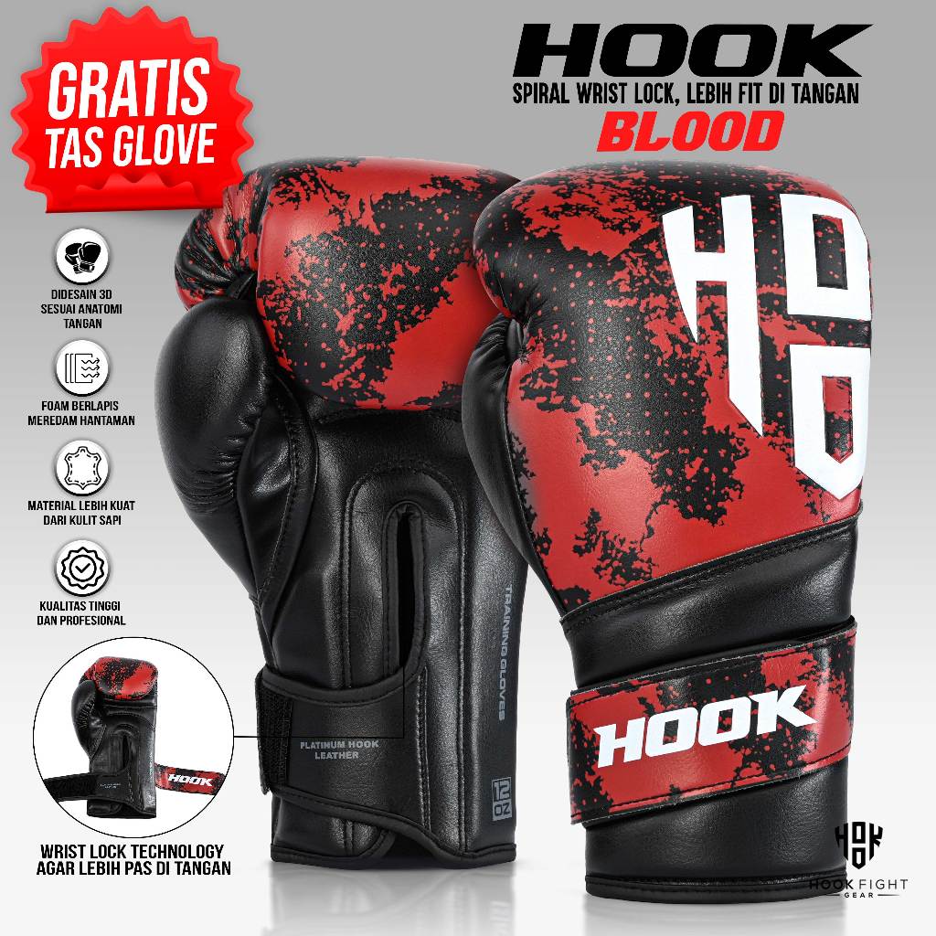 Sarung Tangan Muaythai Hook, Boxing Gloves Hook, Muay Thai Gloves Hook, Sarung Tinju Hook, Sarung Bo