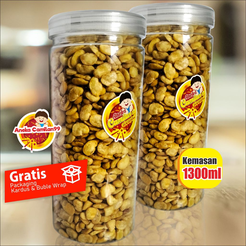 

kacang koro kupas 500gr rasa original asin kemasan toples 1300ml