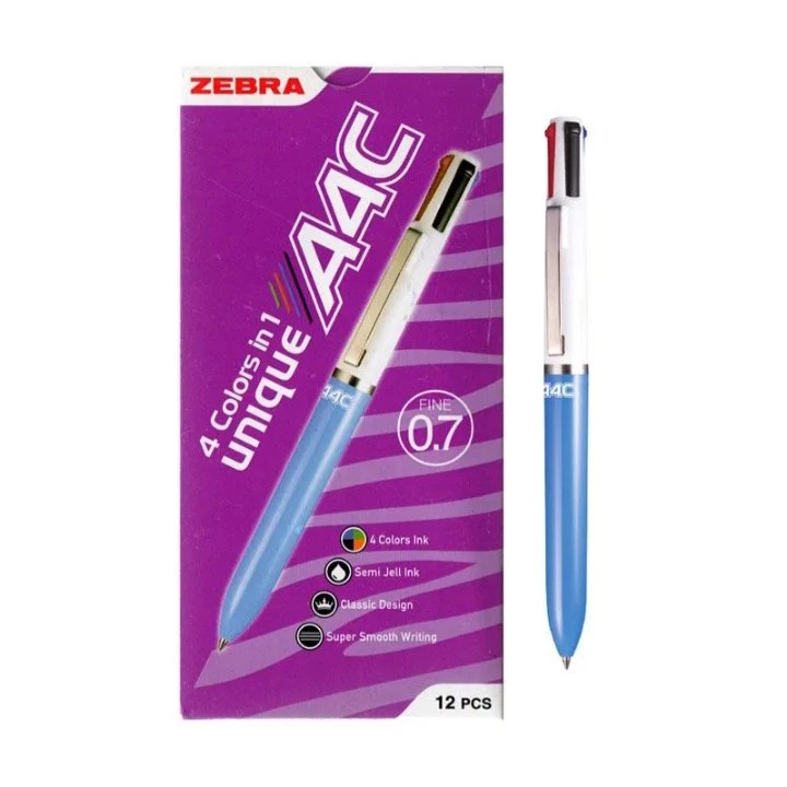 

Bolpoin Bulpen Gel Pen Zebra A4C 4 Color In 1 Unique 0.7 mm Super Fine 1 Pcs Semi jell ink