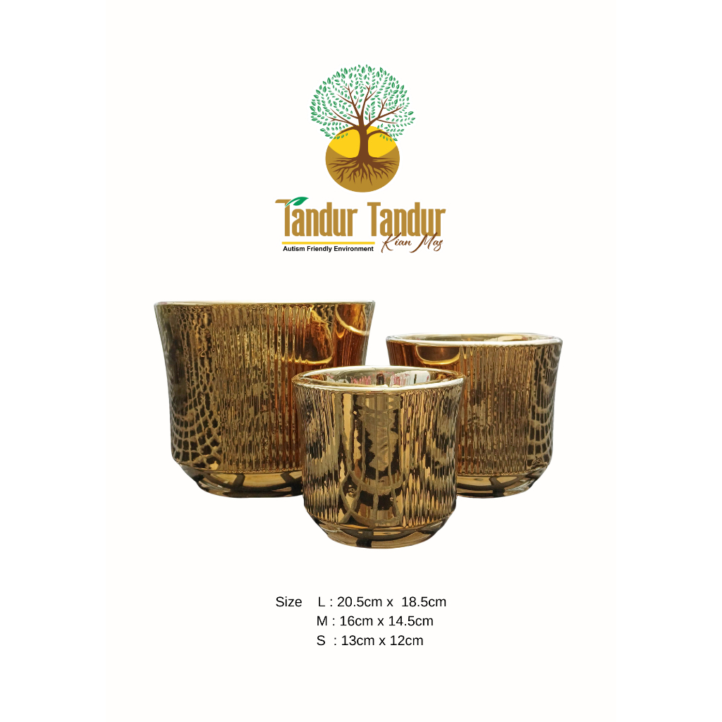 Pot Keramik Pot Tanaman Hias Pot Mini Gold Edisi