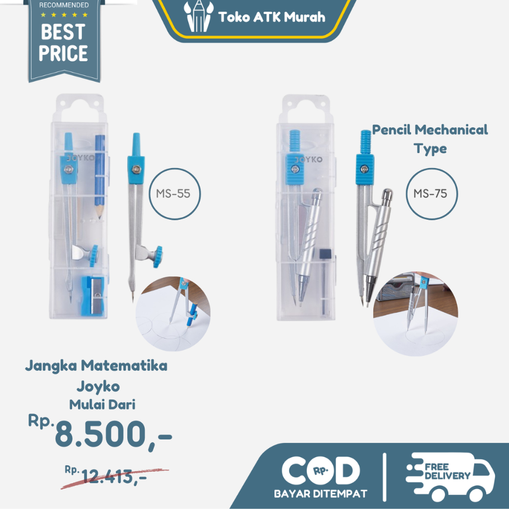 

Jangka Joyko MS-55 MS-75 Jangka Matematika Gambar Teknik ATK