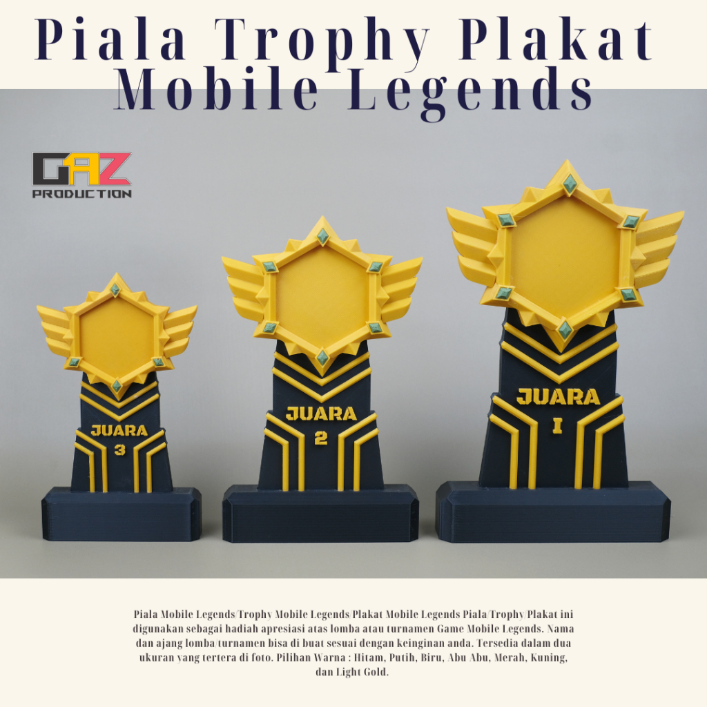 Piala Trophy Plakat Mobile Legends Unik 3D Print Murah