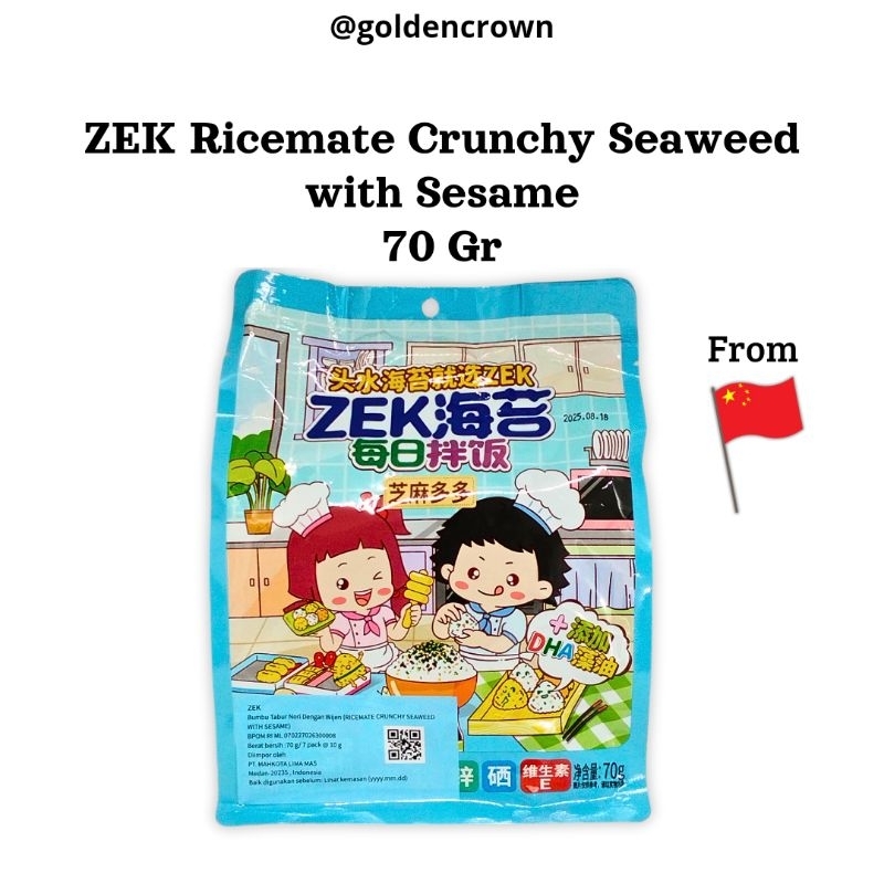 

ZEK RICEMATE CRUNCHY SEAWEED WITH SESAME | Bumbu nori tabur seaweed wijen 70gr