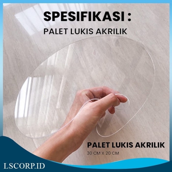 

Palet Lukis Akrilik Bening Pallete Acrylic Polos Oval Transparan