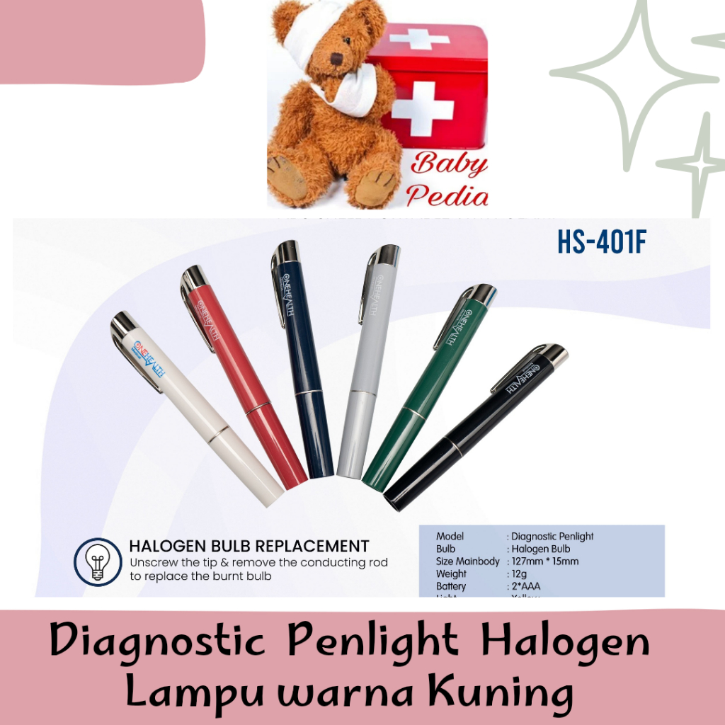 (BABYPEDIA) SENTER MEDIS HALOGEN / PENLIGHT HALOGEN LAMPU KUNING ONEHEALTH / Pen Light ONEHEALTH