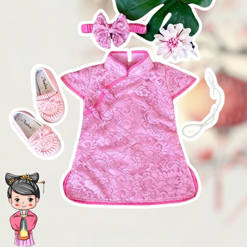Dress Lin Lin Anak /Dress Anak /Baju Cina /Baju Natal /Kostum Natal Anak /Baju Natal Cewek