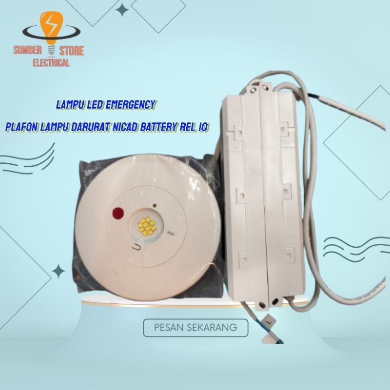 Lampu LED Emergency Plafon Lampu Darurat Nicad Battery LED Emergency Rel 10