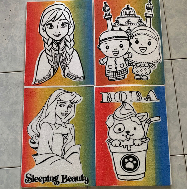 

HSM - (1pcs) Sterofoam Lukis Rainbow uk 30x40 / Sterofoam Mewarnai / Gabus Lukis Pasar Malam