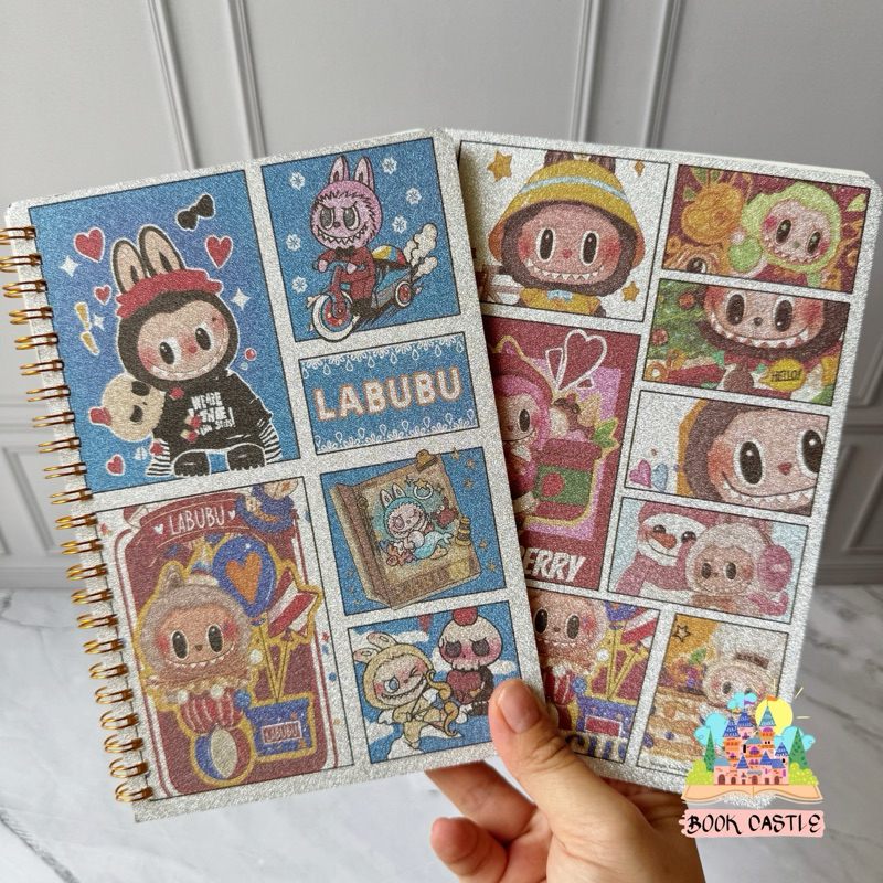 

Notebook A5 LABUBU silver glitter