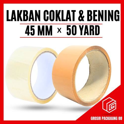 

Lakban Bening Coklat 2 Inch 50 Yard 45mm 48mm 2" 50Y Tape Plakban Isolasi Bukan Daimaru
