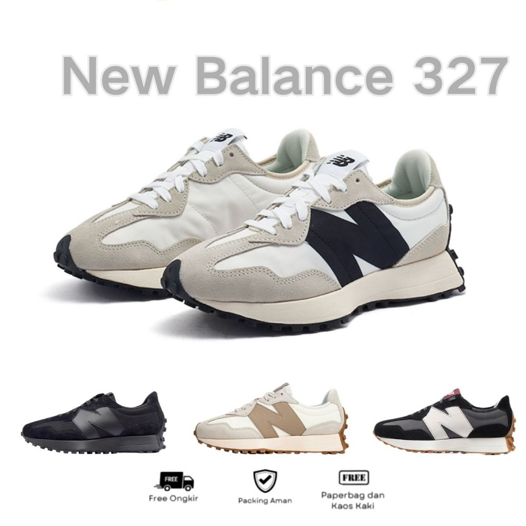 Sepatu New Balance 327 White Navy 100% Original  Wanita Pria nb327