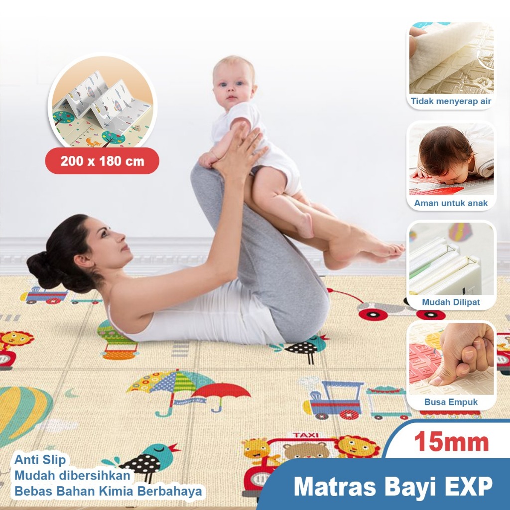 Playmat Bayi Tebal 10mm Bahan XPE Matras Anak Playmate Baby