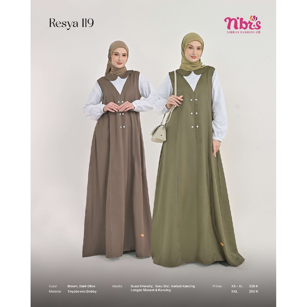 NIBRAS RESYA 119 / GAMIS NIBRAS / GAMIS POLOS / BAHAN TOYOBO