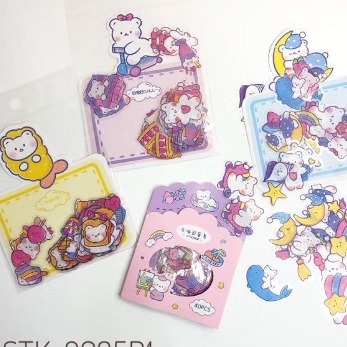 

Stiker Anak Semi Anti Air Sticker Bear Fancy Lucu Waterproof Tempelan Murah Organizer