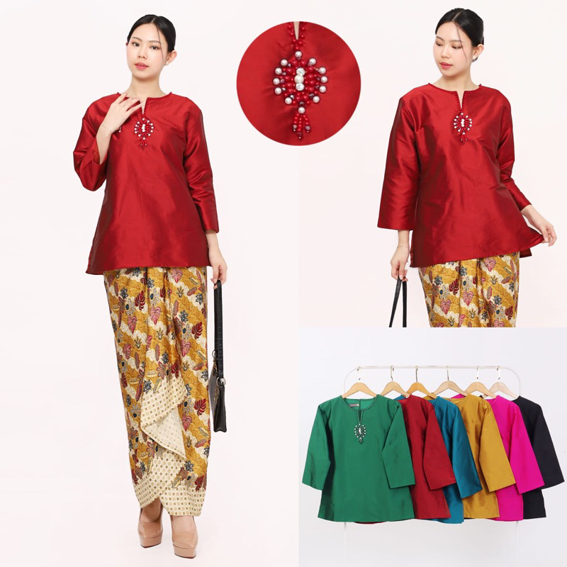 Munca - Atasan Blouse Wanita Tafeta Premium Payet Mutiara