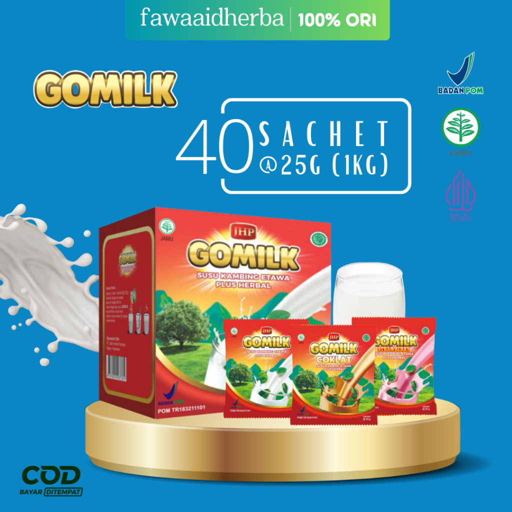 

COD [Kemasan Sachet 40] Gomilk Susu Kambing Etawa Asli dengan Ekstrak Herbal Pilihan untuk Keluarga