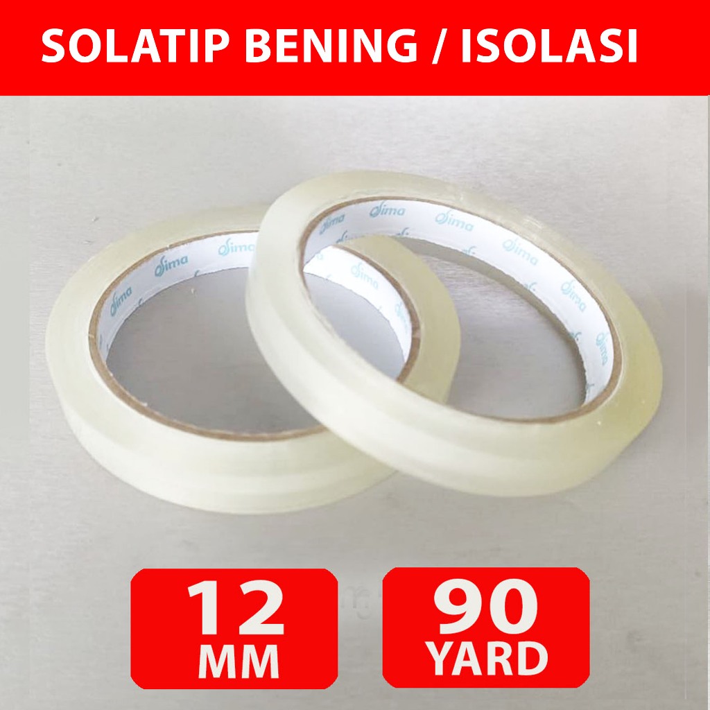 

Isolasi Tape Kecil Bening 12mm 90yard Lakban Bening Kecil Satuan Solatip SM Online