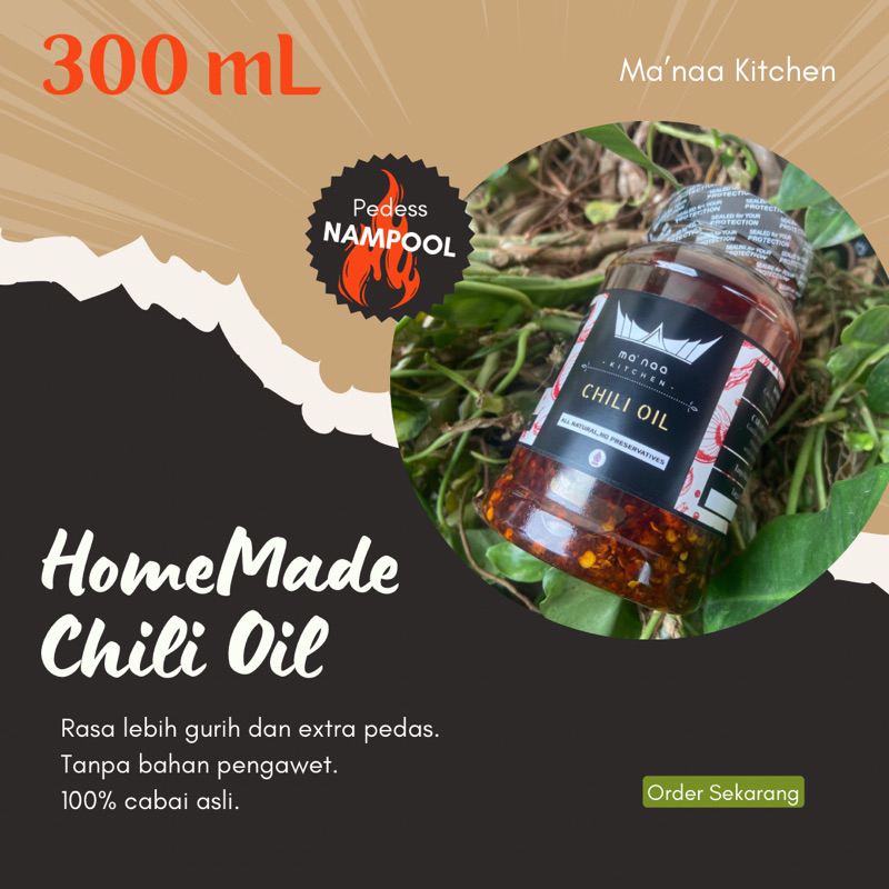 

CHILI OiL 300 ml pedes mantap, HALAL. HomeMade