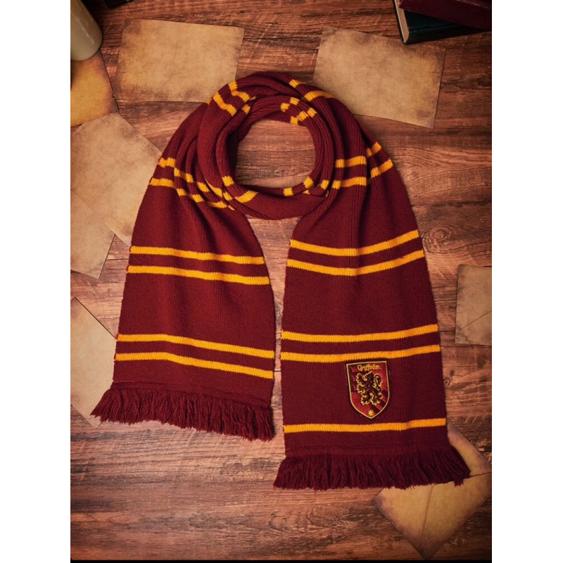 [PRE ORDER] potterhead.id Syal Harry Potter Hogwarts Gryffindor & Slytherin LOGO BORDIR