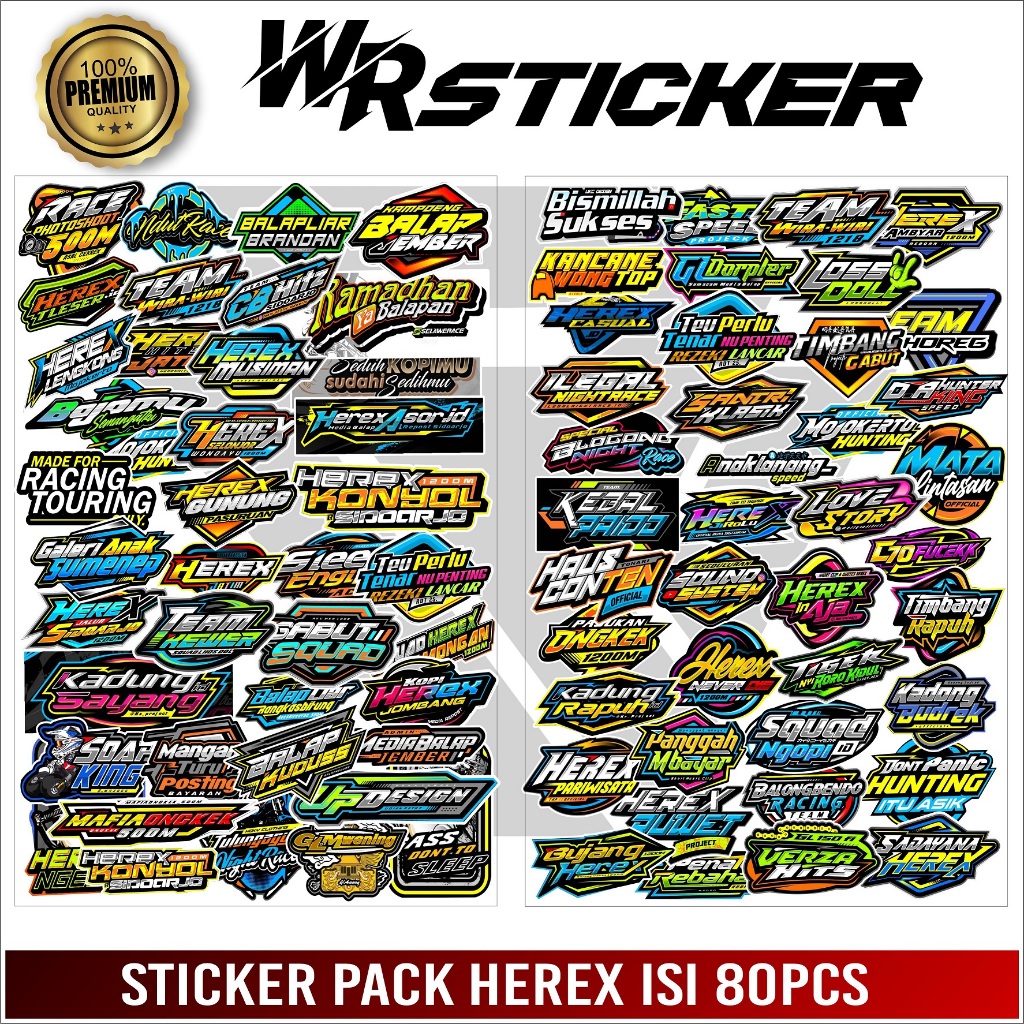 

STIKER PACK RACING AESTHETIC HEREX DECORATIVE STICKER MOTOR CASE HP LAPTOP HELM KOPER TAS ANTI AIR