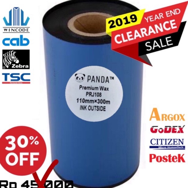 

KODE Y1Q PREMIUM WAX 11X3 OUT BARCODE RIBBON PRINTER LABEL WINCODETSCZEBRASATOARGOXGODEXTECPOSTEK