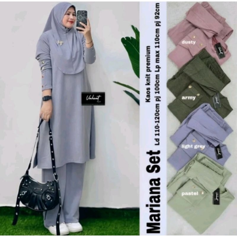 SETELAN WANITA TUNIK  MARIANA SET HIJAB