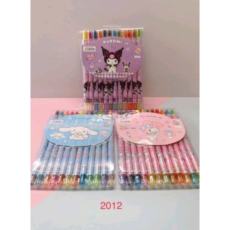 

Crayon putar sanrio 12 warna sanrio / crayon putar kurom