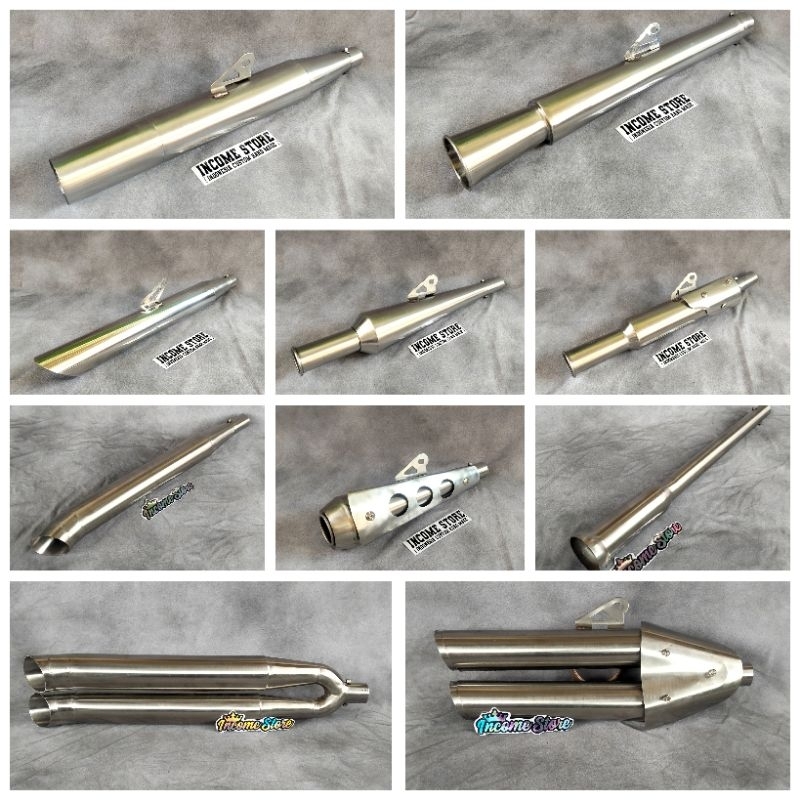 Knalpot Japstyle knalpot motor custom japstyle bratstyle bratcafe Scrambler bober