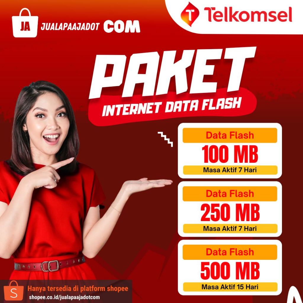 KUOTA INTERNET DATA FLASH TELKOMSEL [100 MB-10 GB] | Proses cepat 10 menit